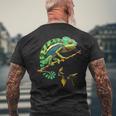 かわいいカラフルなカメレオントカゲ動物愛好家のアート メンズTシャツ バックプリント 高齢者への贈り物