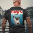 かわいいシャム猫パウズパロディー 猫好きのための猫のミームユーモア メンズTシャツ バックプリント 高齢者への贈り物