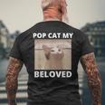 かわいいポップキャットミーム ポップキャット 面白い猫のミーム メンズTシャツ バックプリント 高齢者への贈り物