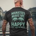 かわいいマナティーユーモア 面白い海の生物 海の生き物 マナティー メンズTシャツ バックプリント 高齢者への贈り物