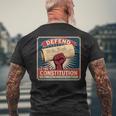 すべての敵から憲法を守る 愛国的な自由 メンズTシャツ バックプリント 高齢者への贈り物
