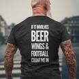 それがビールの翼とフットボールを含むなら、私をカウントイン 長袖tシャツ メンズTシャツ バックプリント 高齢者への贈り物