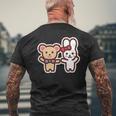 ゆるかわメルちゃん 漫画バックプリント メンズTシャツ バックプリント 高齢者への贈り物