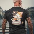 わがまま猫 寿司ねこ ラーメン好き かわいい おもしろ マンガ 長袖tシャツ メンズTシャツ バックプリント 高齢者への贈り物