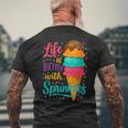 アイスクリームスクープ ジェラート好き フローズンヨーグルト アイスクリーム メンズTシャツ バックプリント 高齢者への贈り物