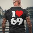 アイラブハート 69 シックスティナイン メンズTシャツ バックプリント 高齢者への贈り物
