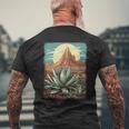 アガベ モンタナ山 アガベ 多肉植物 メキシカン メンズTシャツ バックプリント 高齢者への贈り物