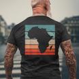 アフリカ地図 大陸 アフリカの誇りに ブラック 歴史月 メンズTシャツ バックプリント 高齢者への贈り物