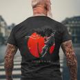 アフロサムライ アニメ 日本武士道戦士 ストリートウェア メンズTシャツ バックプリント 高齢者への贈り物