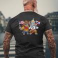 アメリカ・タイ国旗 誇り高いタイ系アメリカ人のルーツ タイ系アメリカ人の遺産 長袖tシャツ メンズTシャツ バックプリント 高齢者への贈り物