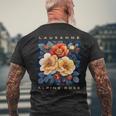 アルパインローズフラワー ローザンヌ メンズTシャツ バックプリント 高齢者への贈り物