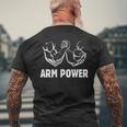 アームパワー アームレスリング ファニー アームレスリング アームレスラー メンズTシャツ バックプリント 高齢者への贈り物