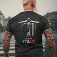 イタリアのバイカーライダーオートバイ愛イタリアスクーターバイクスクート メンズTシャツ バックプリント 高齢者への贈り物