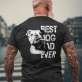 メンズ イングリッシュブルドッグ お父さん 父の日 ヴィンテージスタイル 犬 メンズTシャツ バックプリント 高齢者への贈り物