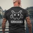 インベーダー Invader【Gamers ゲーマーズ】レトロ ゲーム ドット絵 文字 面白い かわいい メンズTシャツ バックプリント 高齢者への贈り物
