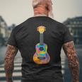 ウクレレ 楽器 モチーフ イラスト ウクレレ メンズTシャツ バックプリント 高齢者への贈り物