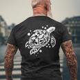 ウミガメのギフト 素晴らしい海洋生物のウミガメ メンズTシャツ バックプリント 高齢者への贈り物
