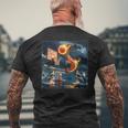 エビダンキングオンシャークファニーフィッシングミーム メンズTシャツ バックプリント 高齢者への贈り物