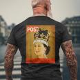 エリザベス女王 ファンビンテージポスター 英国王 メンズTシャツ バックプリント 高齢者への贈り物