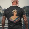 エリザベス女王2世 イギリスの王冠 マジェスティ エリザベス女王 メンズTシャツ バックプリント 高齢者への贈り物