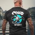 オズワルドラビット ヴィンテージ 漫画 バニー ハッピー ティール メンズTシャツ バックプリント 高齢者への贈り物