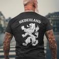 オランダ レトロ オランダ ライオン クラウン オランダ プライド メンズTシャツ バックプリント 高齢者への贈り物