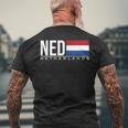 オランダの旗、オランダ、陸上競技、スポーツゲーム、ジャージ。 メンズTシャツ バックプリント 高齢者への贈り物