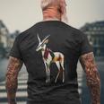 オリックス 動物 モチーフ イラスト オリックス メンズTシャツ バックプリント 高齢者への贈り物