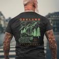 オークランド カリフォルニア クール 旅行 お土産 素朴 オークランド メンズTシャツ バックプリント 高齢者への贈り物