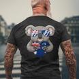 オーストラリア国旗 オーストラリアコアラ メンズTシャツ バックプリント 高齢者への贈り物