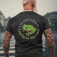 カエル 蛙 ワンポイント カエルイラスト入り メンズTシャツ バックプリント 高齢者への贈り物