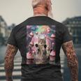カップケーキの森の猫 メンズTシャツ バックプリント 高齢者への贈り物