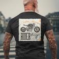 カフェレーサー カスタム バイク おしゃれ オートバイ ライダー イラスト メンズTシャツ バックプリント 高齢者への贈り物