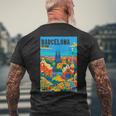 カラフル バルセロナ スペイン ガウディ公園 & サグラダファミリア 旅行 メンズTシャツ バックプリント 高齢者への贈り物