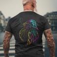 カラフル ヤドカリ 鮮やかな海の生き物 メンズTシャツ バックプリント 高齢者への贈り物