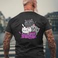 カワイイ猫の山 アセクシャルプライド メンズTシャツ バックプリント 高齢者への贈り物