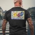 カンディンスキー 抽象芸術 黄色 赤 青 メンズTシャツ バックプリント 高齢者への贈り物