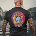 ガネーシャ 象 ヒンドゥー教の神 ガネーシャ 河合主 ガネーシャ 長袖tシャツ メンズTシャツ バックプリント 高齢者への贈り物