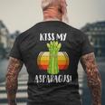 キスマイアスパラガス 野菜ミーム 農家 オーガニック ガーデニング メンズTシャツ バックプリント 高齢者への贈り物