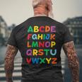 キッズ Abcs シャツ アルファベット カラフル 文字 読書 キッズ メンズTシャツ バックプリント 高齢者への贈り物