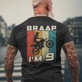 キッズ Braap I'm 9 ダートバイク 誕生日 9 Mx 9歳の誕生日 モトクロス メンズTシャツ バックプリント 高齢者への贈り物