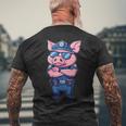 キッズ 警察豚 メンズTシャツ バックプリント 高齢者への贈り物
