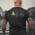 キャプテンi ヨットiハートビートボートiセーリング メンズTシャツ バックプリント 高齢者への贈り物