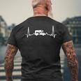 キャンプ ハートビート Ekg キャンピングカー キャンピングカー メンズTシャツ バックプリント 高齢者への贈り物