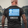ギリシャの国旗 メンズTシャツ バックプリント 高齢者への贈り物