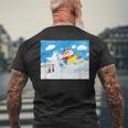 クレヨンしんちゃん 雪のすべり台 メンズTシャツ バックプリント 高齢者への贈り物