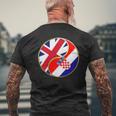 クロアチアの旗 イングランド イギリス 英語 イギリス クロアチア語 メンズTシャツ バックプリント 高齢者への贈り物