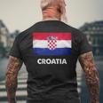 クロアチア国旗ジャージ メンズTシャツ バックプリント 高齢者への贈り物