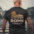 クール ヴィンテージ ローマ イタリア コロッセオ お土産 ローマ イタリア メンズTシャツ バックプリント 高齢者への贈り物
