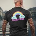 グラインドコアシャツ 皮肉なレインボー 面白いグラインドコアミュージック メンズTシャツ バックプリント 高齢者への贈り物